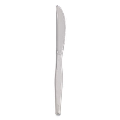 Heavyweight Polystyrene Cutlery, Knives, Clear, 1000/Carton